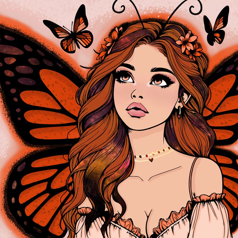 butterfly fairy realistic girl
