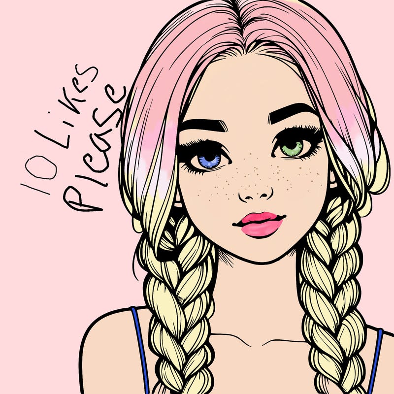 realistic girl with braids