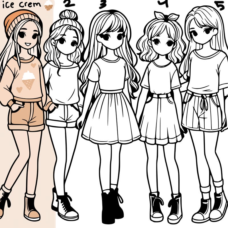 a group of five girls