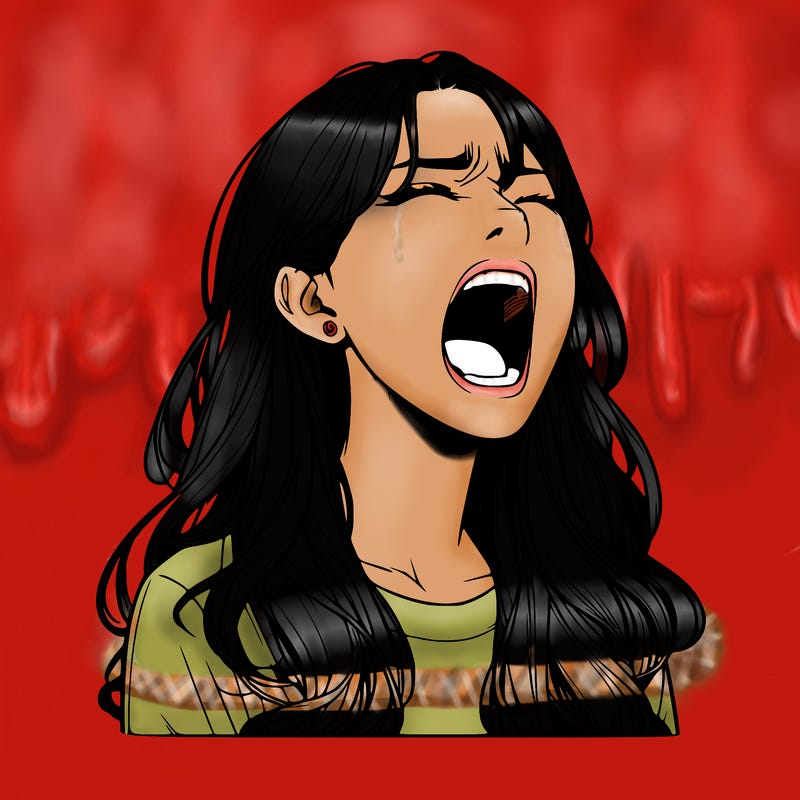 screaming realistic, girl