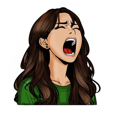 screaming realistic, girl