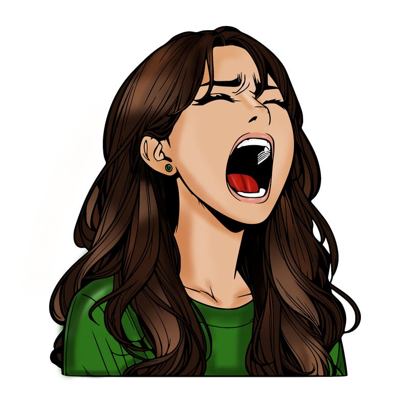 screaming realistic, girl