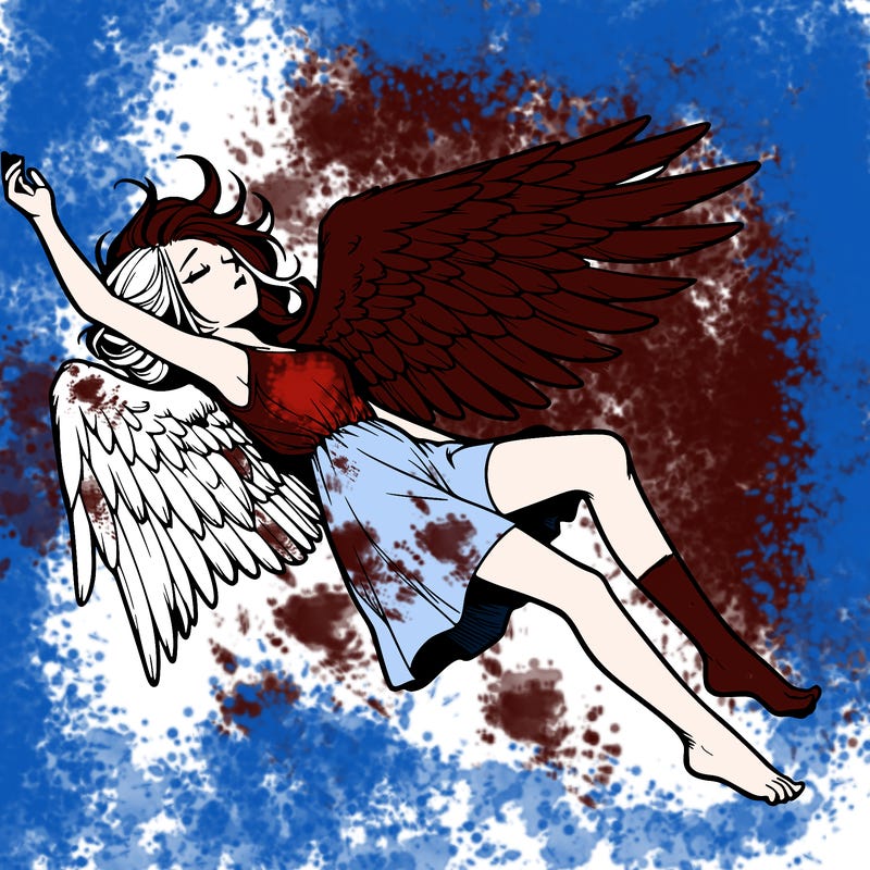 a falling angel realistic