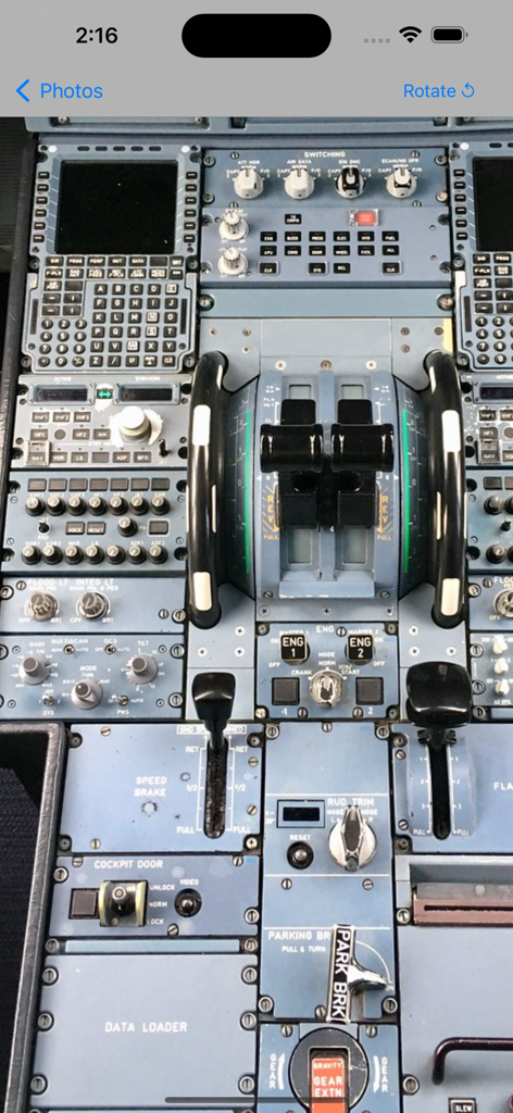 iAIRBUS A320 Type Rating Prep - Detailed view of an Airbus A320 cockpit center pedestal showing thrust levers and engine controls