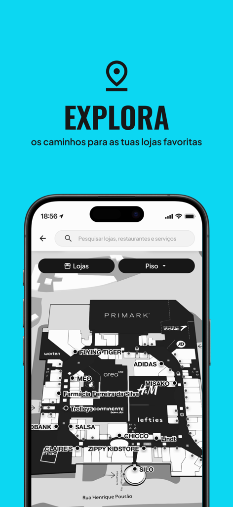 Colombo Loves Me - Indoor navigation map of Centro Colombo shopping mall showing store locations