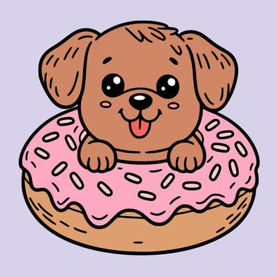 dog in a donut