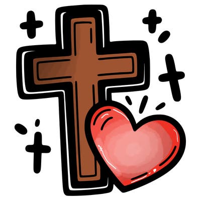 cross and heart