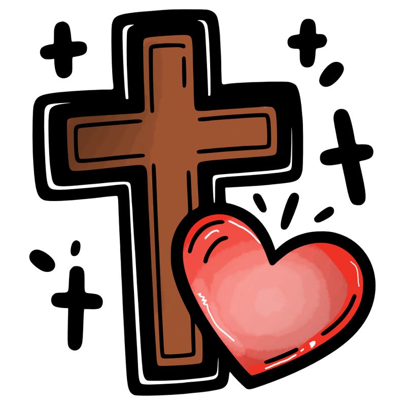 cross and heart
