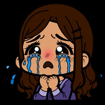 a girl crying
