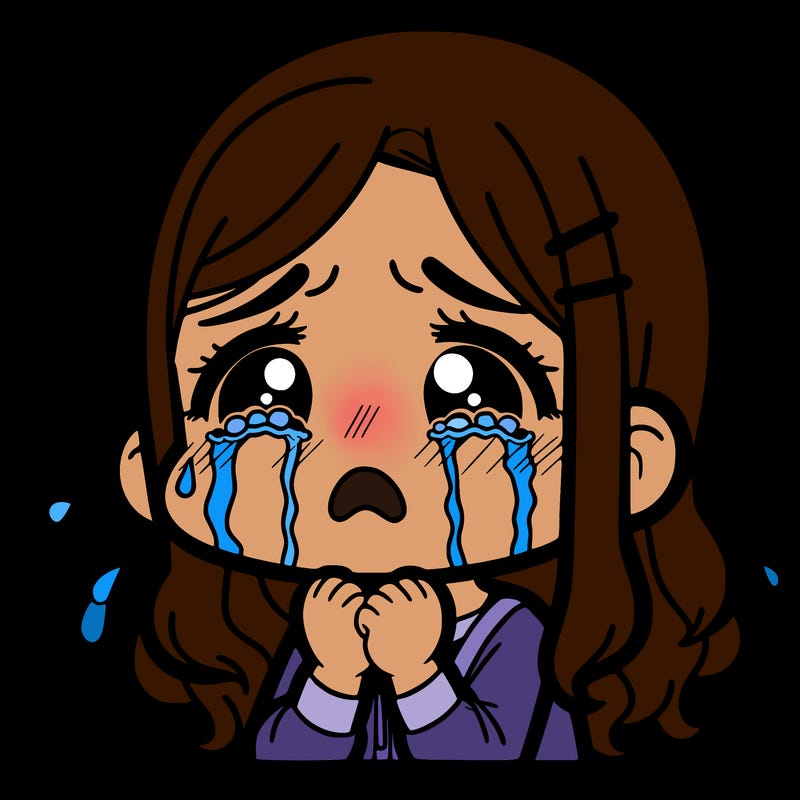 a girl crying