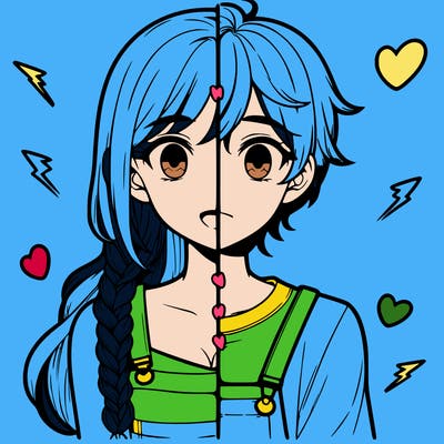 realistic girl boy split