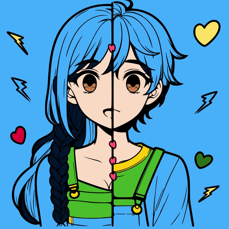 realistic girl boy split