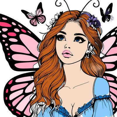 butterfly fairy realistic girl