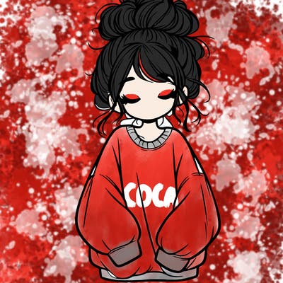 girl with baggy sweatshirt and messy bun