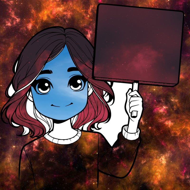 realistic girl holding up a sign