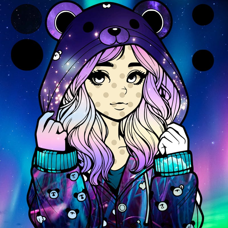 realistic girl in a animal pjs hoodie