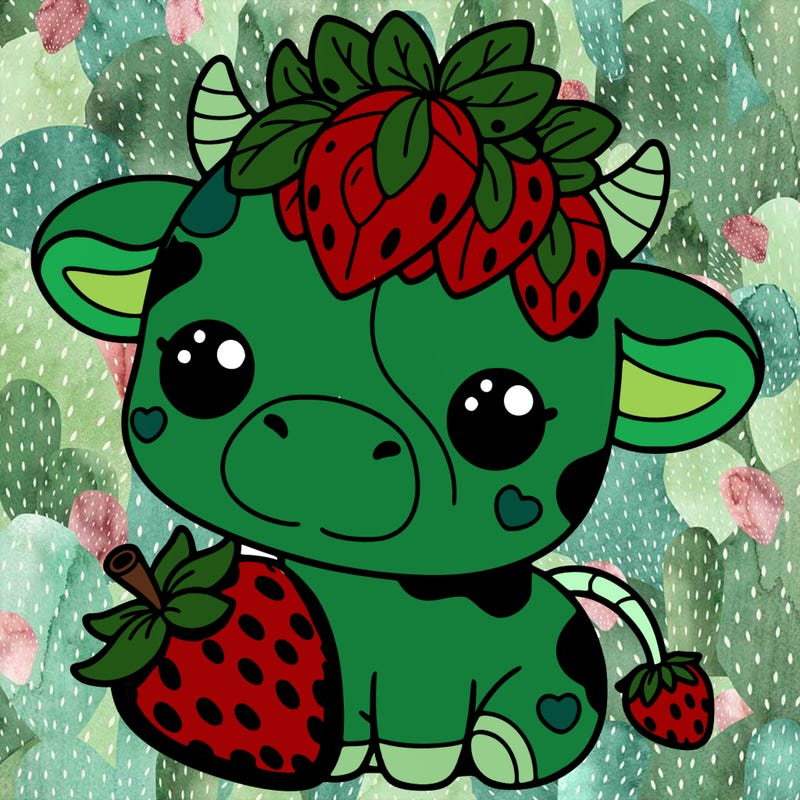 cute strawberry cow