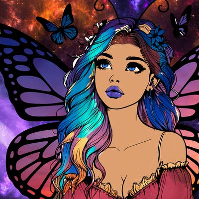 butterfly fairy realistic girl