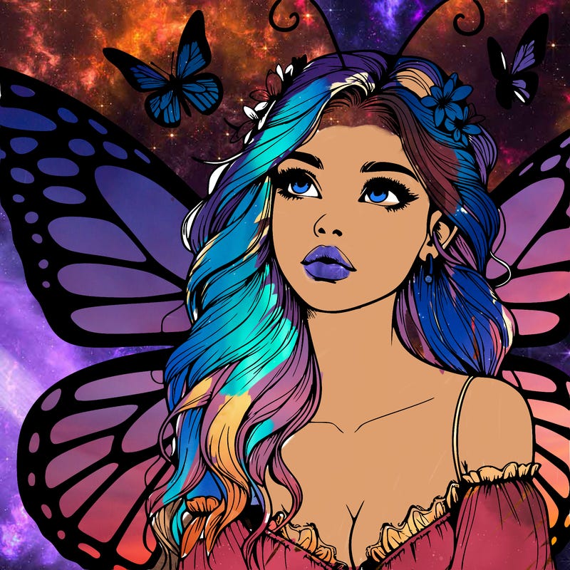 butterfly fairy realistic girl