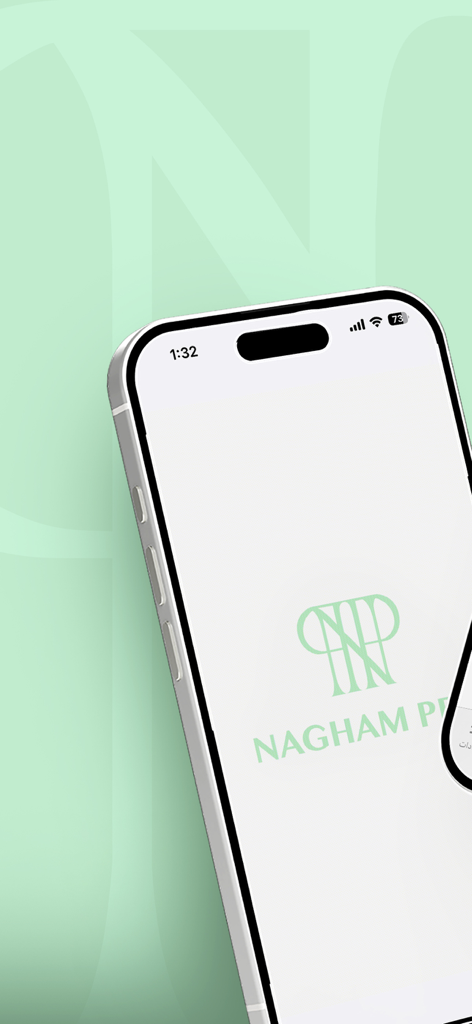 Nagham Pro - Nagham Pro beauty shopping app splash screen on iPhone
