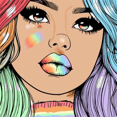 really realistic girl with lips