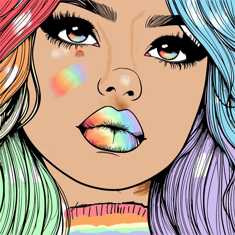 really realistic girl with lips