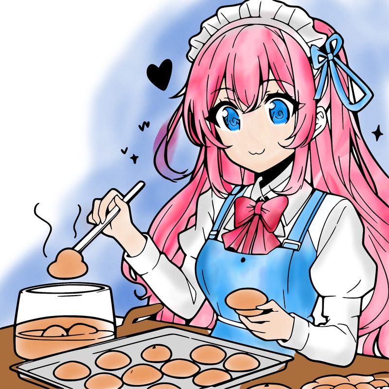 anime girl making cookies