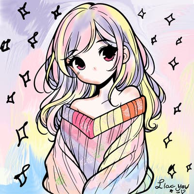 shy pretty girl wearing a sweater that is falling off one shoulder portrait