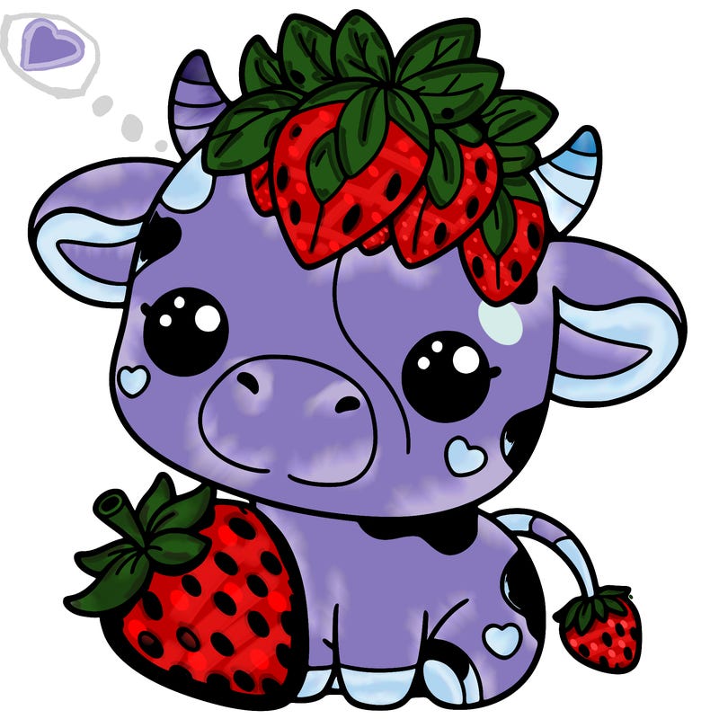 cute strawberry cow
