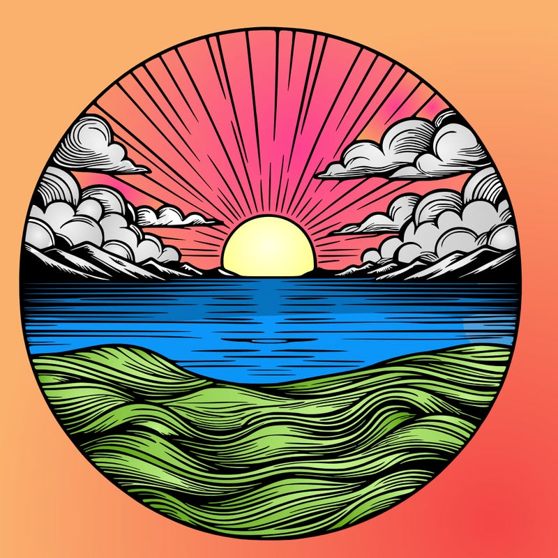 realistic sunset