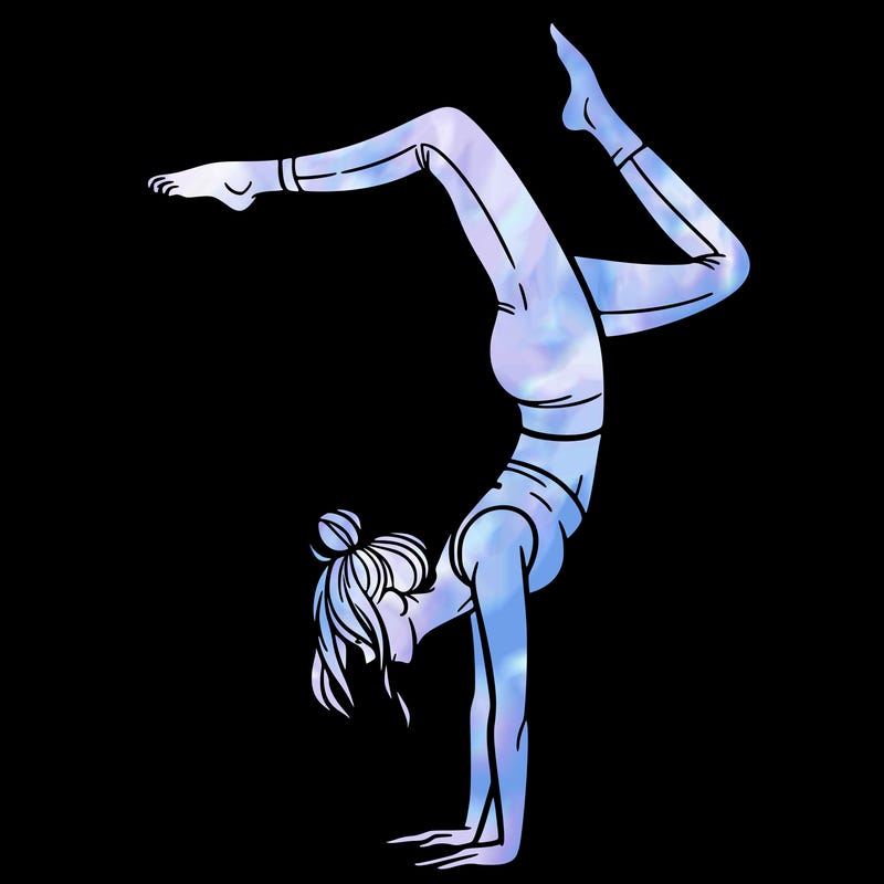 a woman doing a handstand