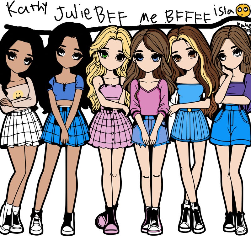 a group of girls realistic