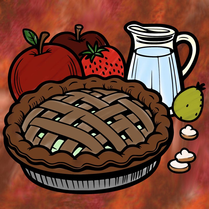 a pie of food
