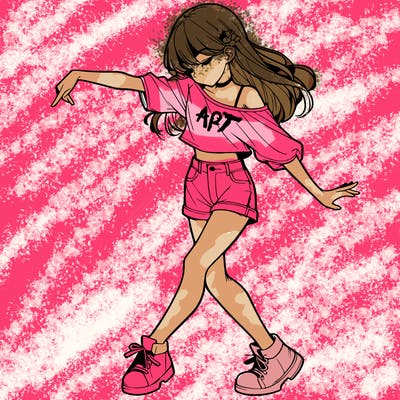 realistic girl danceing