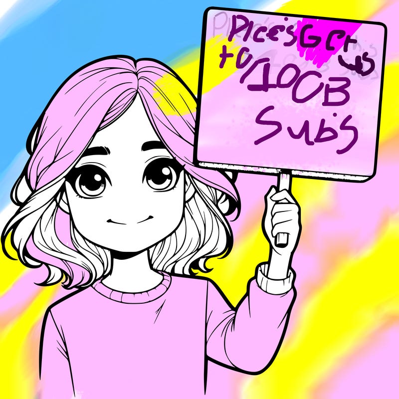 realistic girl holding up a sign