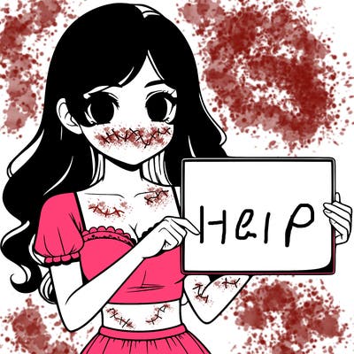 realistic pretty girl holding blank sign