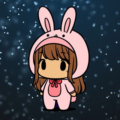 a girl in a bunny costume