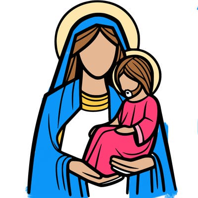 mary holding jesus christ.