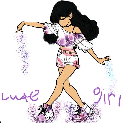 realistic girl danceing