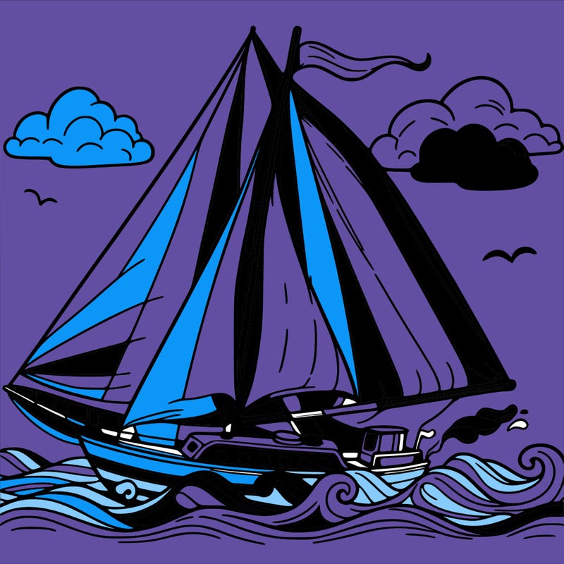 sailingboat in lineart