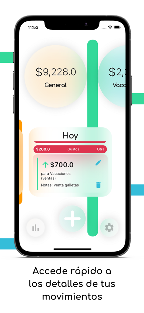 A clean mobile interface of the Simple Wallet App displaying personal expense tracking and transaction details