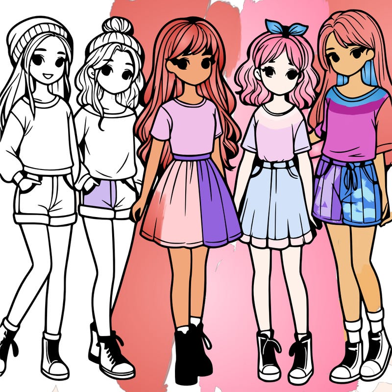 a group of five girls