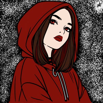 a realistic girl in a hoodie