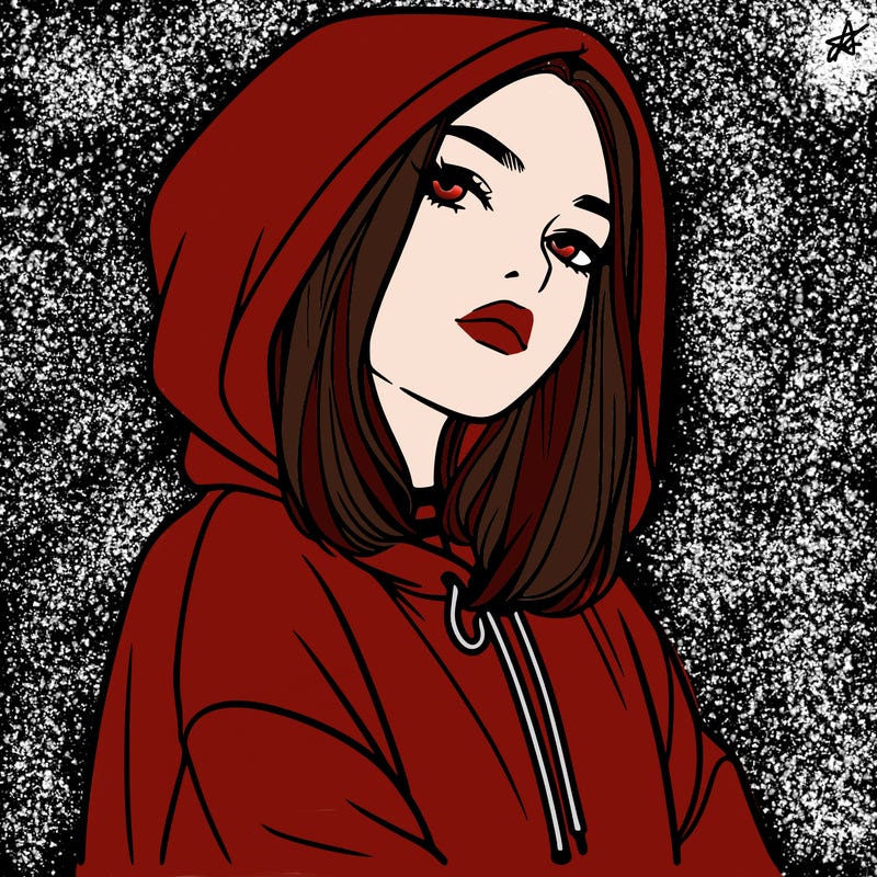a realistic girl in a hoodie