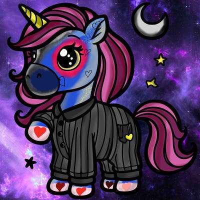 unicorn dressed in pajamas