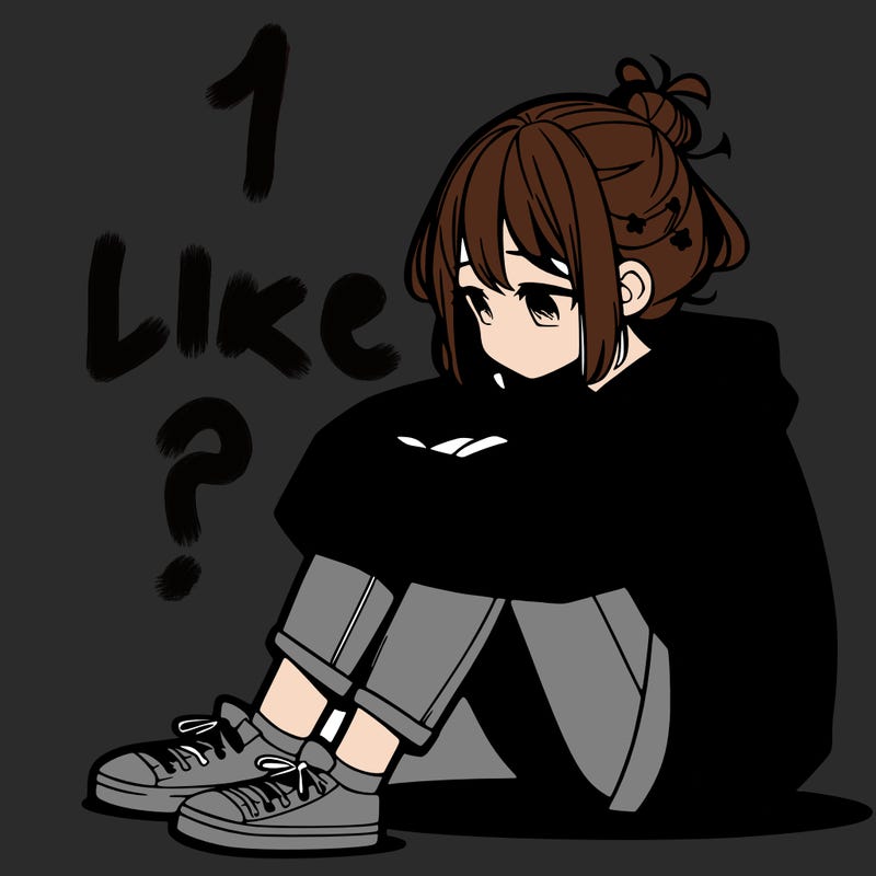 sad anime girl sitting alone