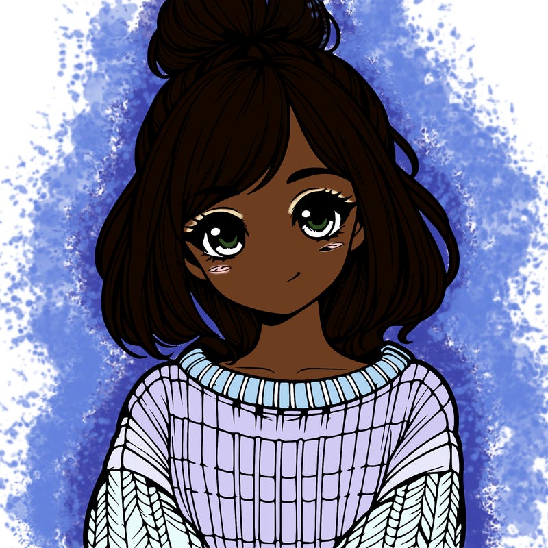 realistic girl with really cute sweater