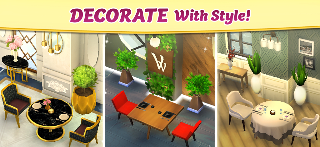 Trois styles de décoration d'intérieur différents pour une salle à manger dans Vineyard Valley, présentant des meubles modernes, industriels et chics