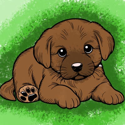 a cute realistic puppy