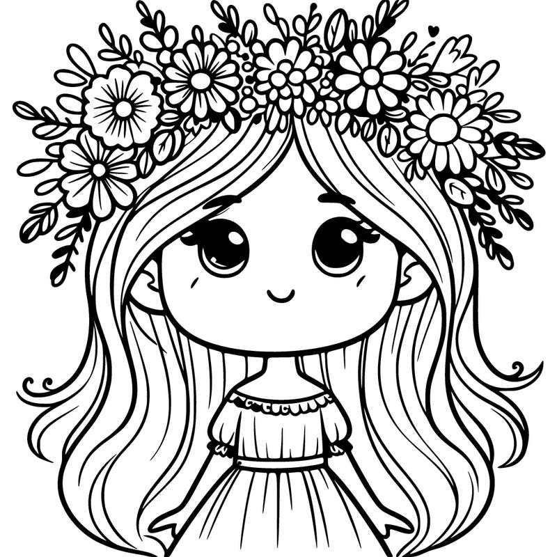 girl with flowers crown